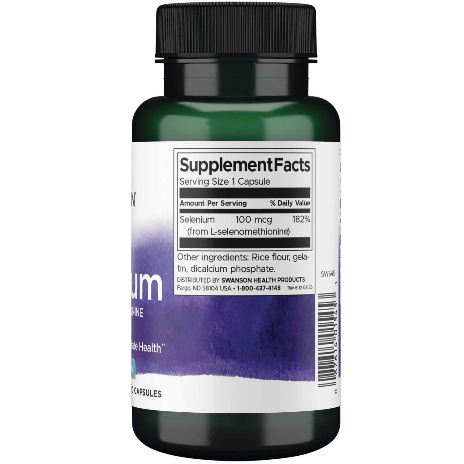 SW545 | Back label with Supplement Facts