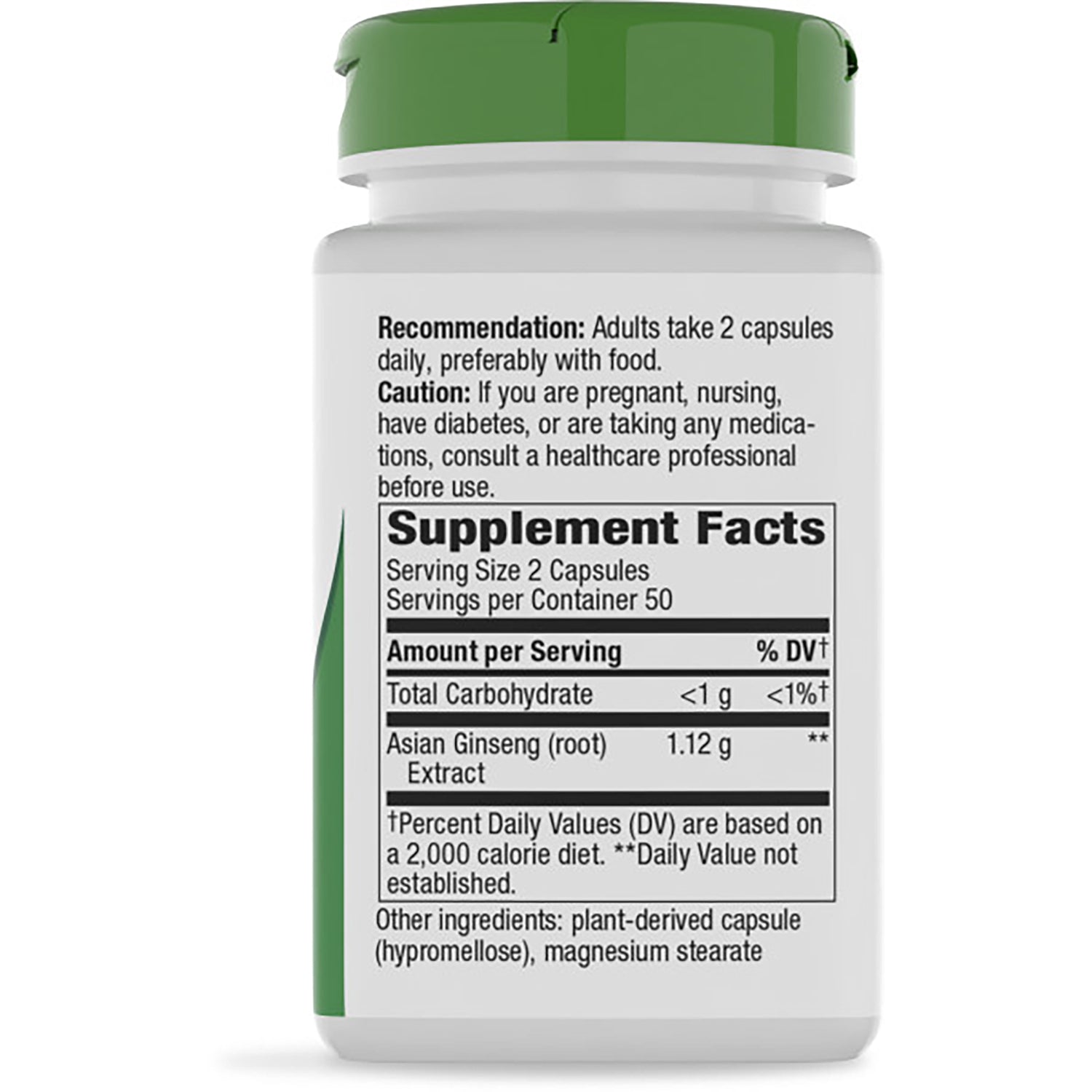 NW898 | back label of supplement bottle showing Supplement Facts, serving size, ingredients and warnings