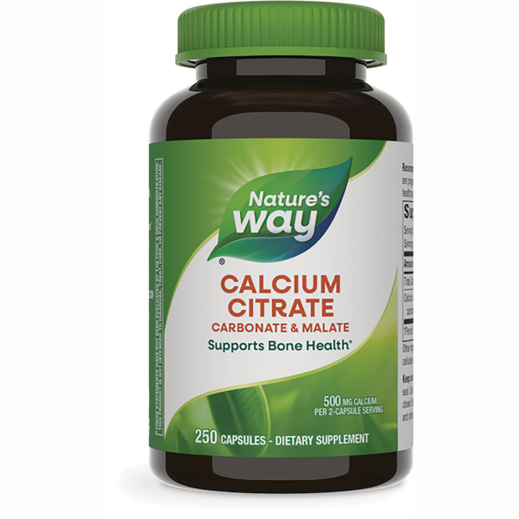 NW354 | Nature's Way Calcium Citrate bottle, 250 capsules dietary supplement with green label - Thumbnail