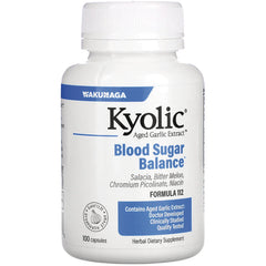 KY121 | Kyolic Blood Sugar Balance supplement bottle front, Formula 112, 100 capsules
