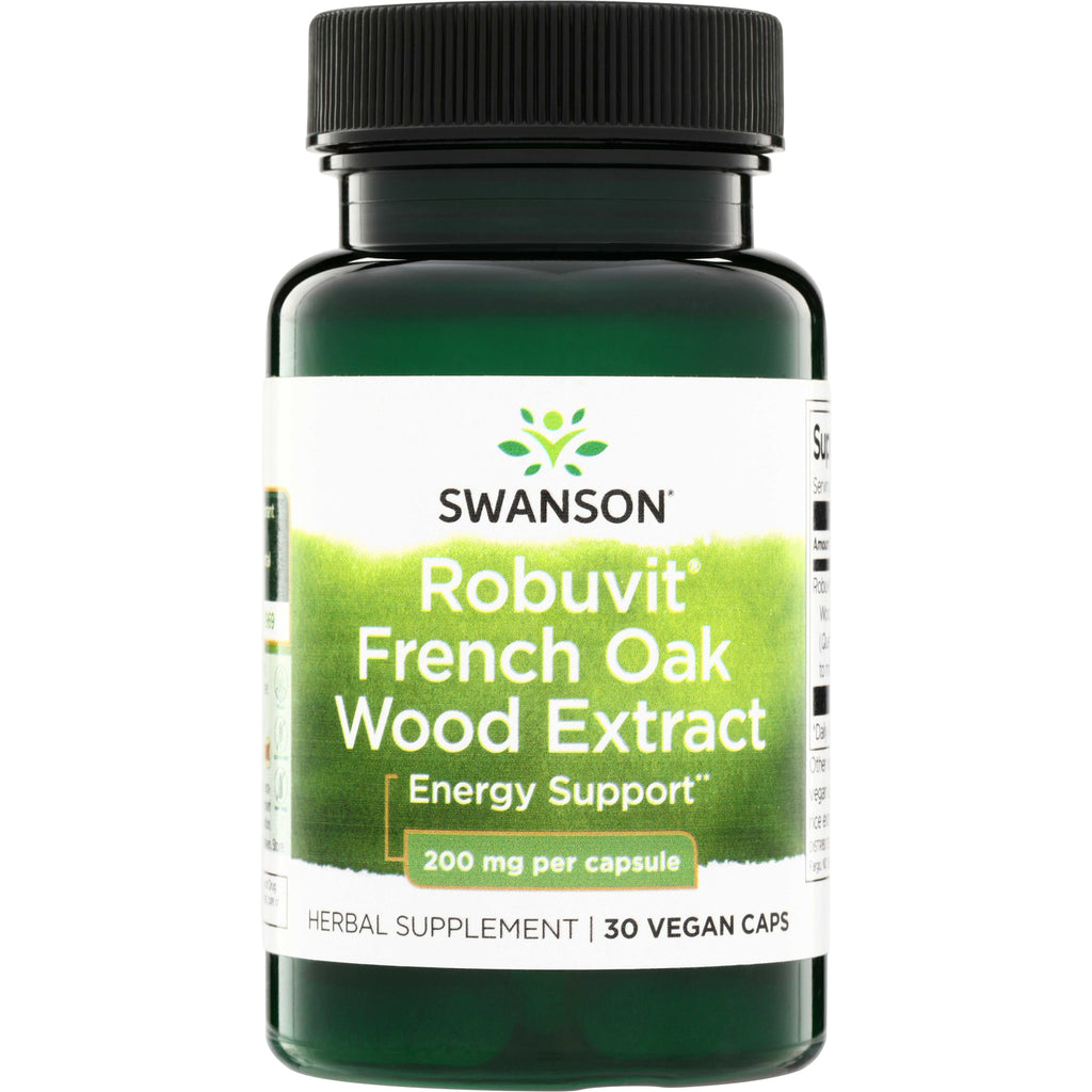 SWH272 | Swanson Robuvit French Oak Wood Extract herbal supplement bottle 200 mg per capsule 30 vegan caps - Thumbnail