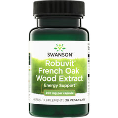 SWH272 | Swanson Robuvit French Oak Wood Extract herbal supplement bottle 200 mg per capsule 30 vegan caps