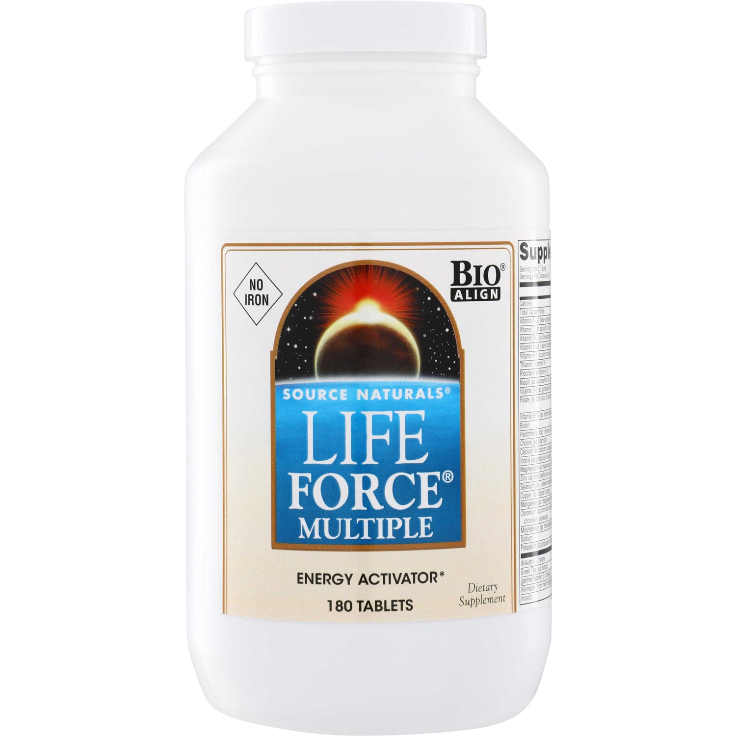 SN116 | Source Naturals Life Force Multiple Energy Activator, 180 tablets, No Iron