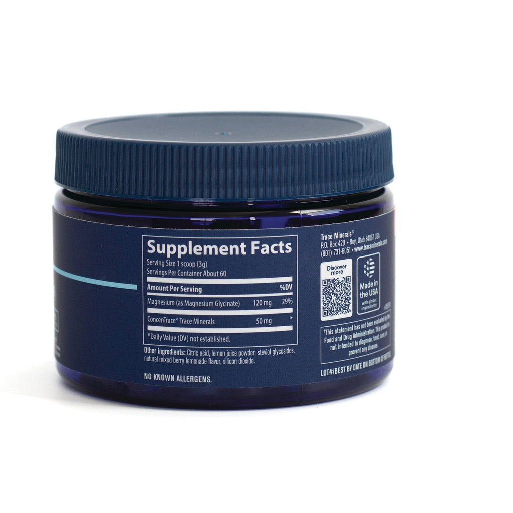 TM154 | Back label with Supplement Facts panel, magnesium glycinate 120 mg and ConcenTrace 50 mg - Thumbnail