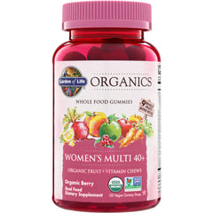 GLF238 | Garden of Life Organics Womens Multi 40+ organic fruit + vitamin chews, Organic Berry, 120 vegan gummies