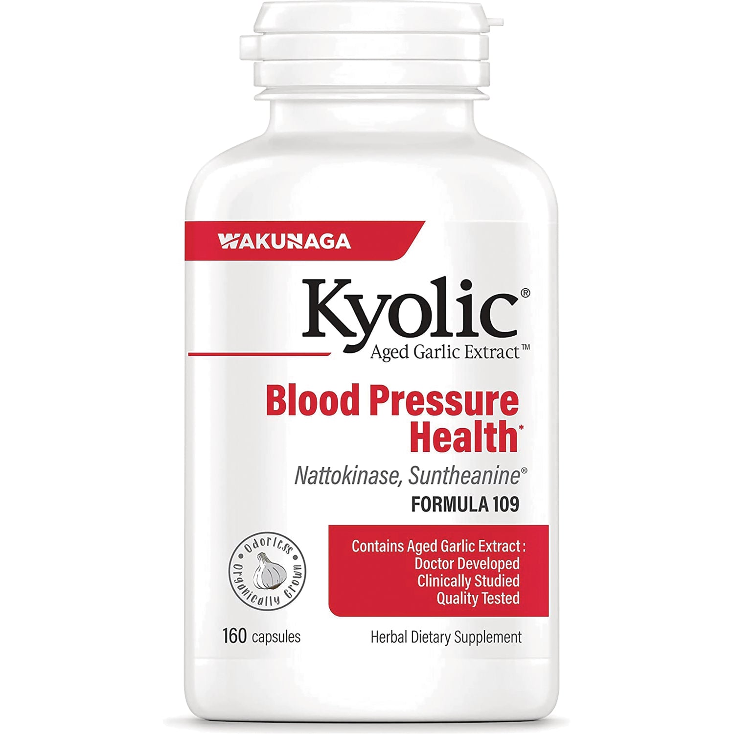 KY127 | Kyolic Blood Pressure Health aged garlic extract bottle, 160 capsules