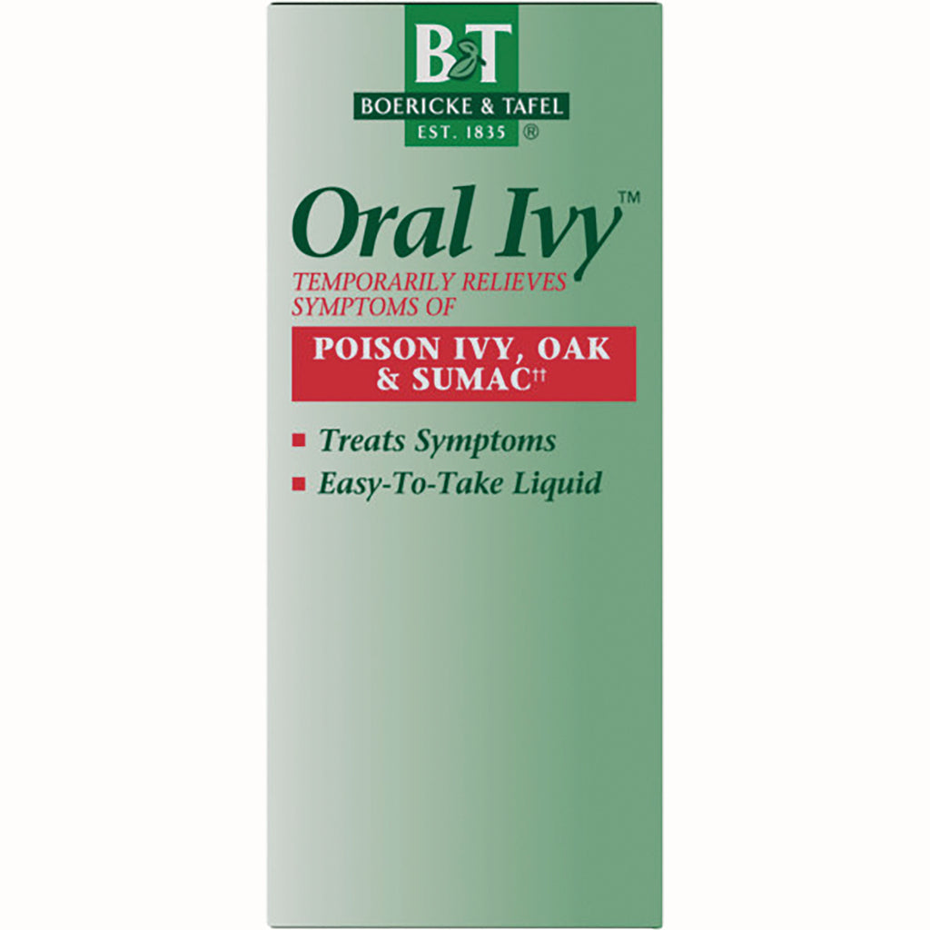 BRK054 | Oral Ivy liquid packaging panel reading POISON IVY, OAK & SUMAC; treats symptoms, easy-to-take liquid - Thumbnail