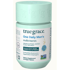 TG003 | True Grace One Daily Men's multivitamin bottle, 30 vegan tablets, Non-GMO Project Verified