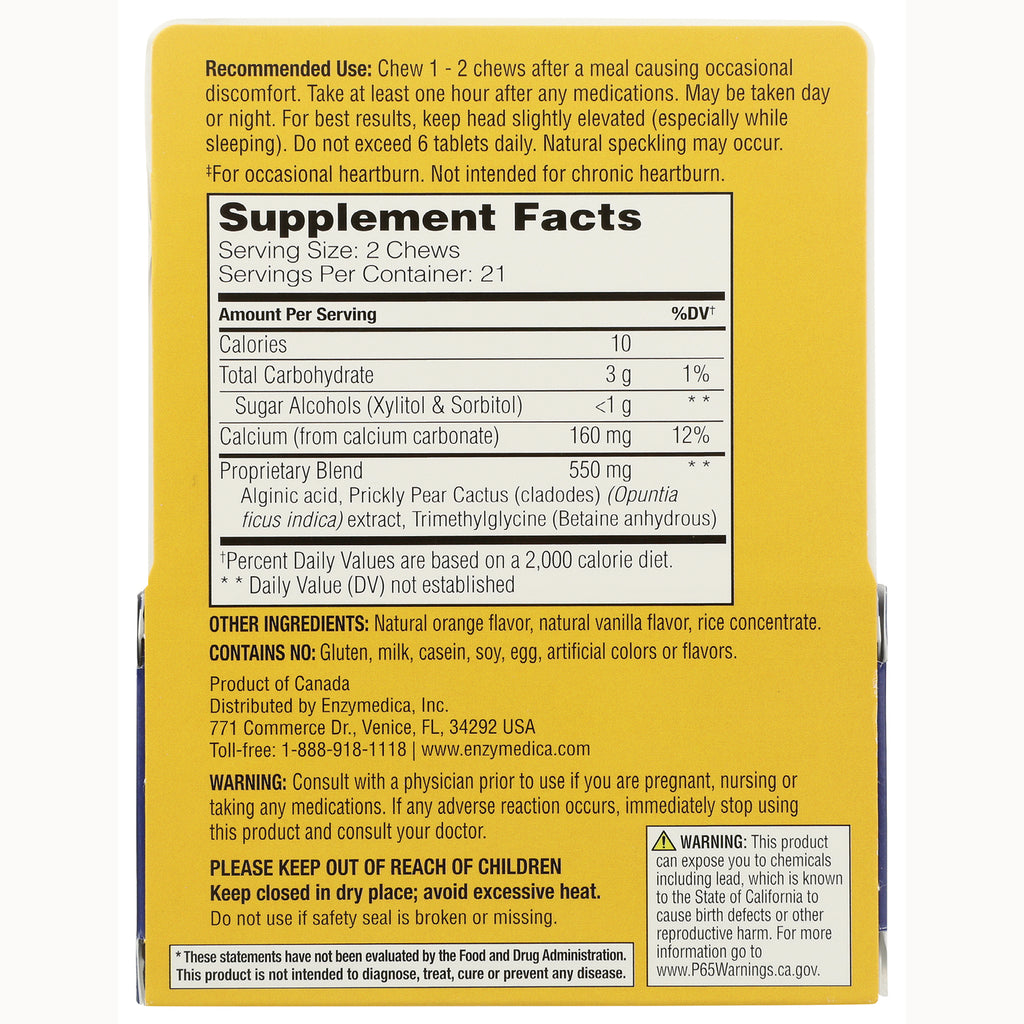 EMD064 | Back panel showing Supplement Facts label with serving size, ingredient list, warnings and contact information - Thumbnail