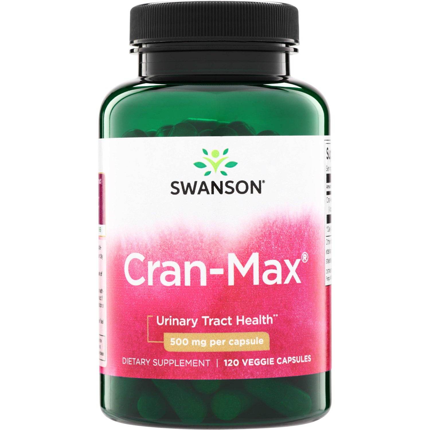 SWU522 | Swanson Cran-Max urinary tract health supplement, 500 mg per capsule, 120 veggie capsules
