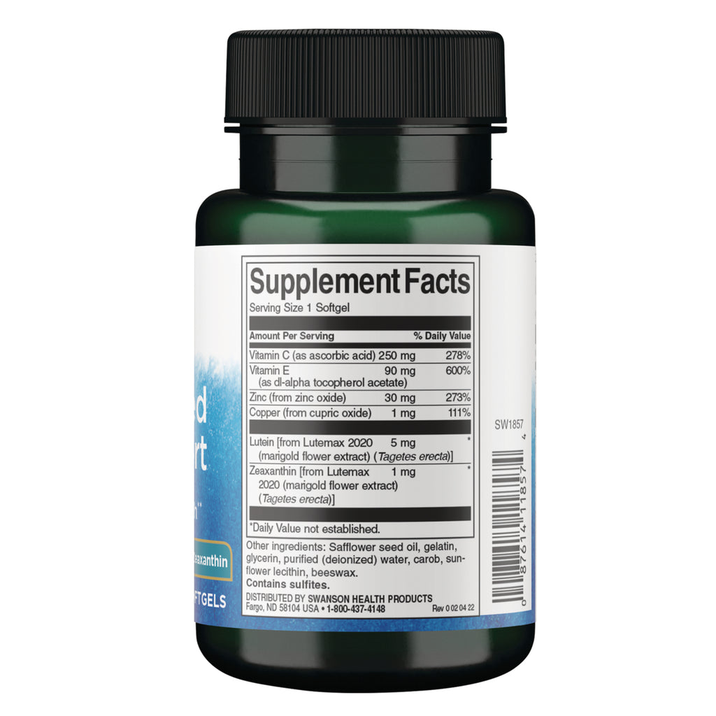 SW1857 | Back label showing Supplement Facts panel, ingredients, and barcode - Thumbnail