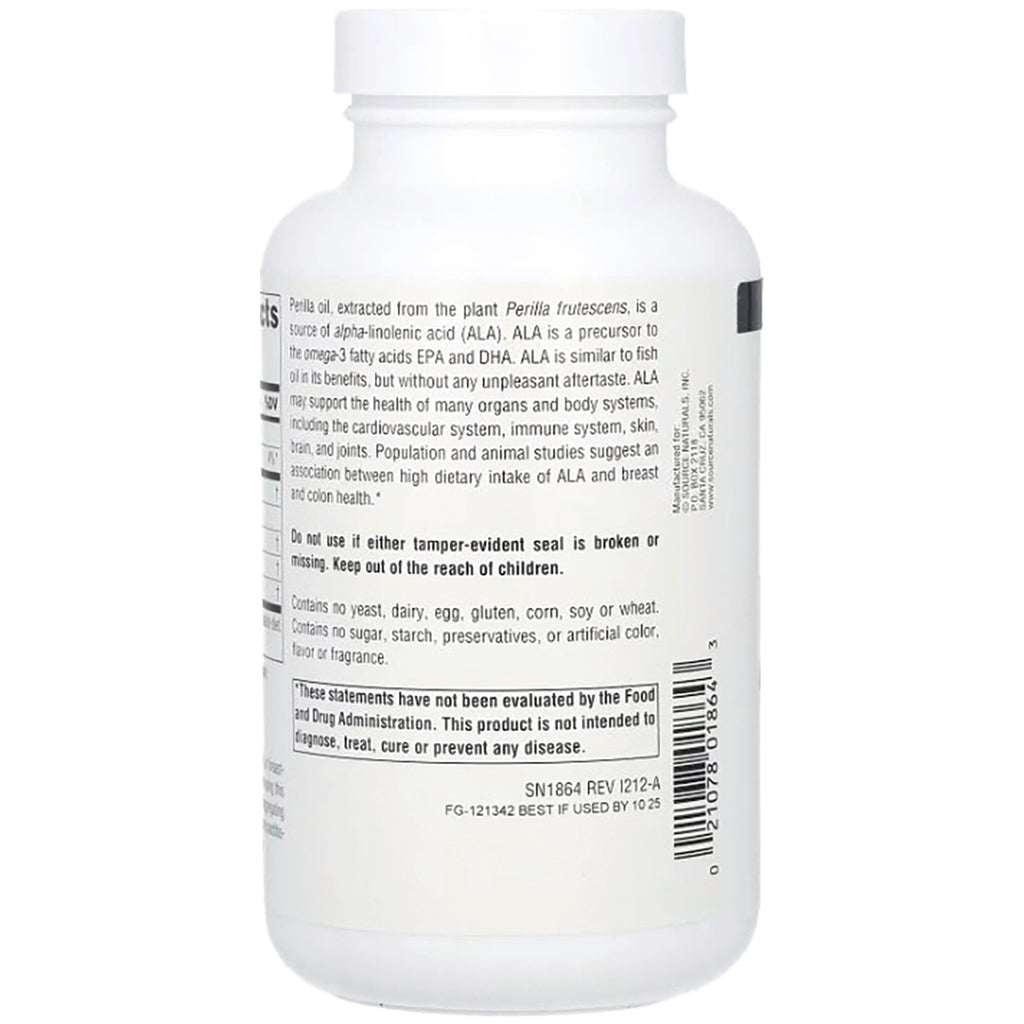 SN780 | Supplement bottle back label with ingredients, warnings, FDA disclaimer, and barcode - Thumbnail