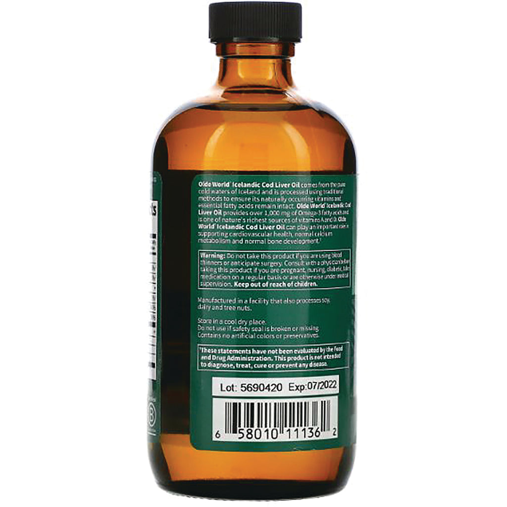 GLF009 | Back of amber bottle showing green supplement label with ingredients, warnings, lot 5690420 Exp 07/2022 and barcode - Thumbnail