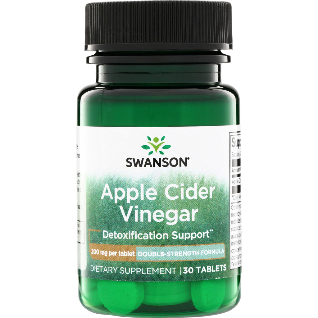 SWD081 | Swanson Apple Cider Vinegar tablets, Detoxification Support, 200 mg per tablet, Double-Strength Formula, 30 tablets - Thumbnail