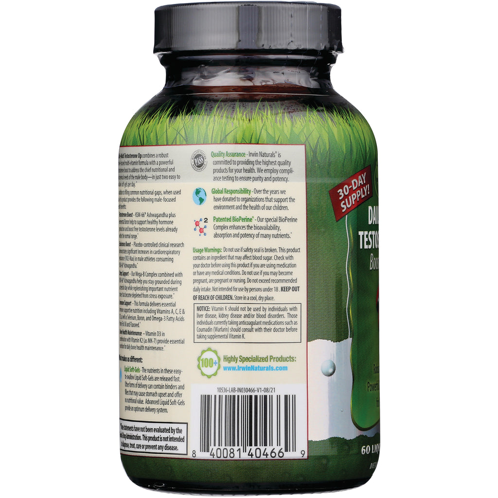 IR233 | back label of supplement bottle showing ingredient panel, usage warnings and barcode - Thumbnail