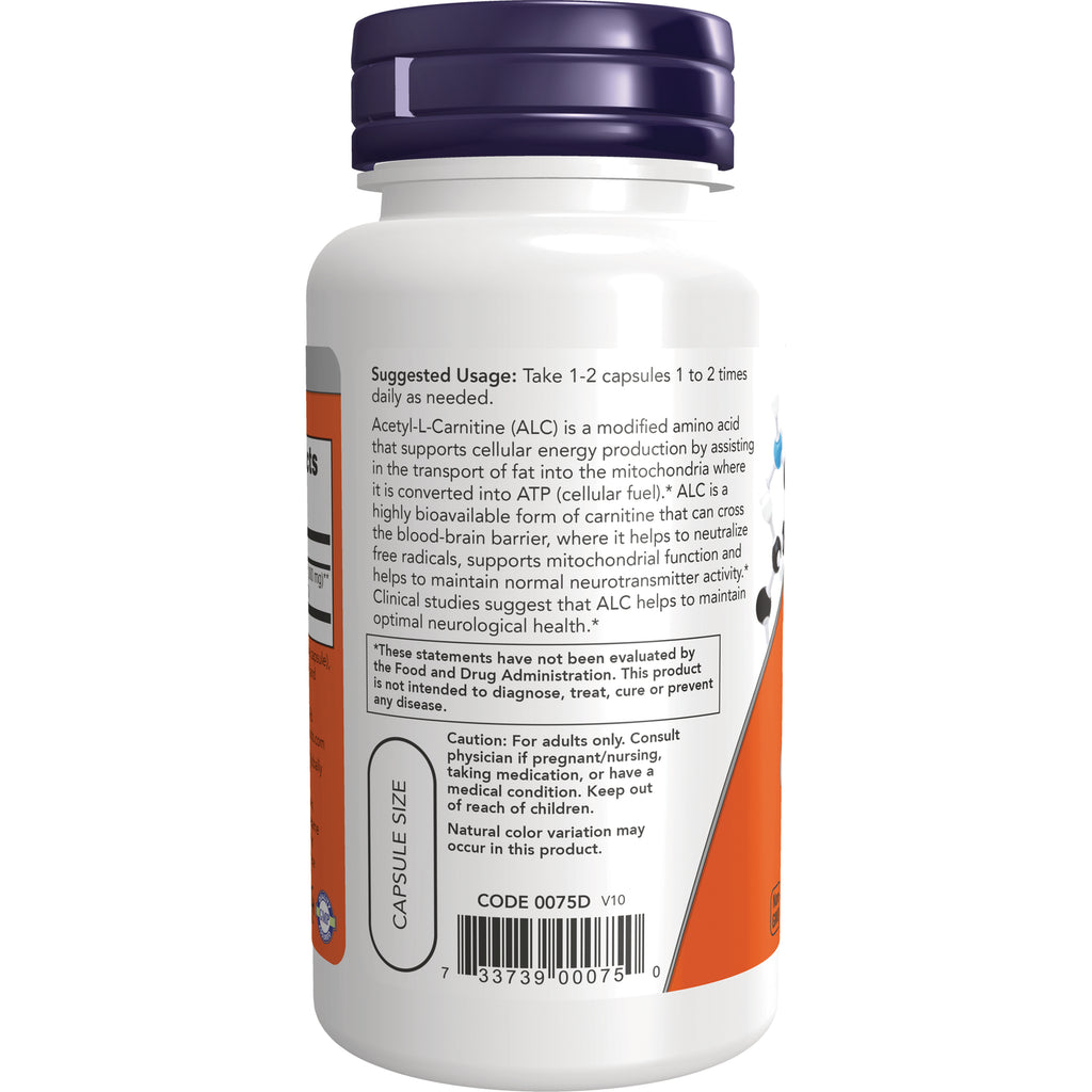 NWF013 | Back of white supplement bottle showing suggested usage, caution, capsule size and barcode - Thumbnail
