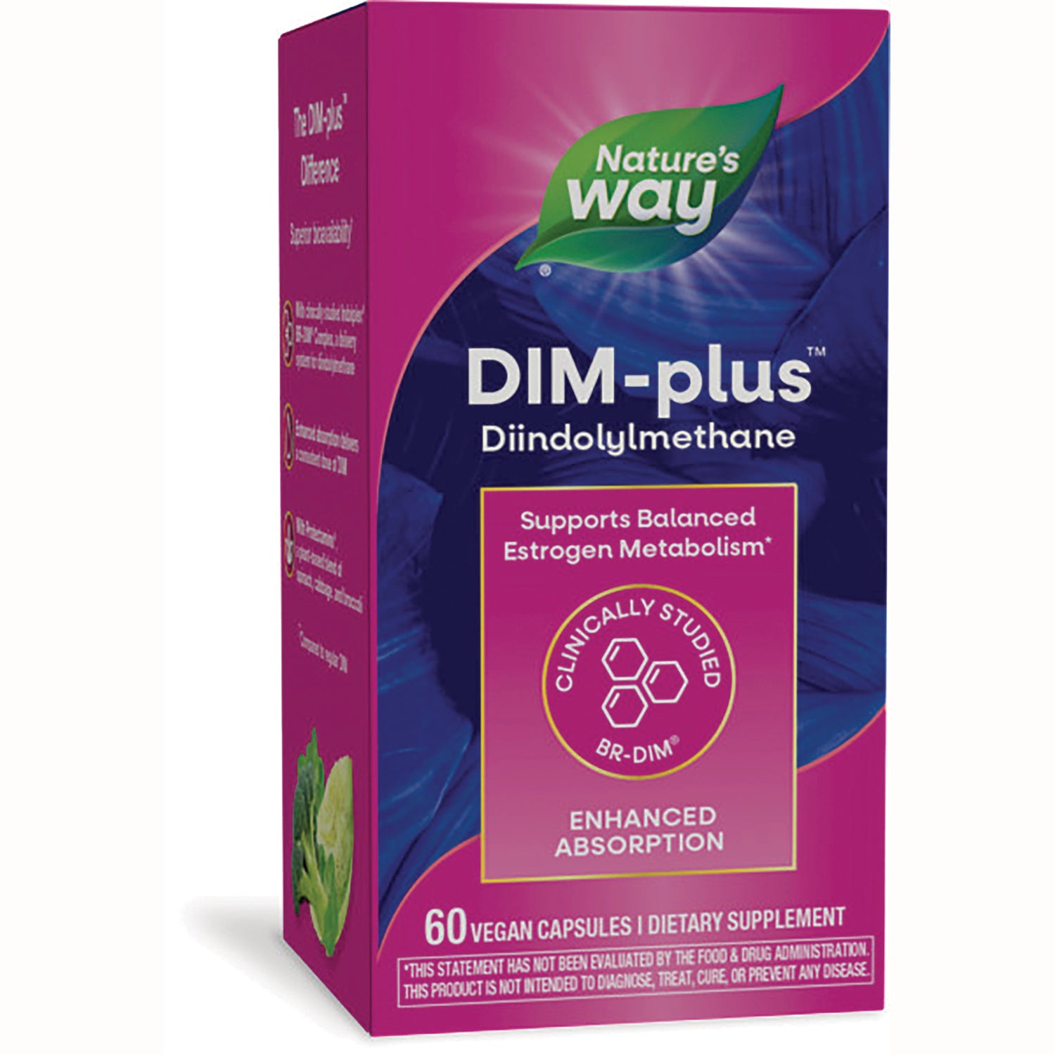 NW556 | Nature's Way DIM-plus Diindolylmethane box, 60 vegan capsules, supports balanced estrogen metabolism