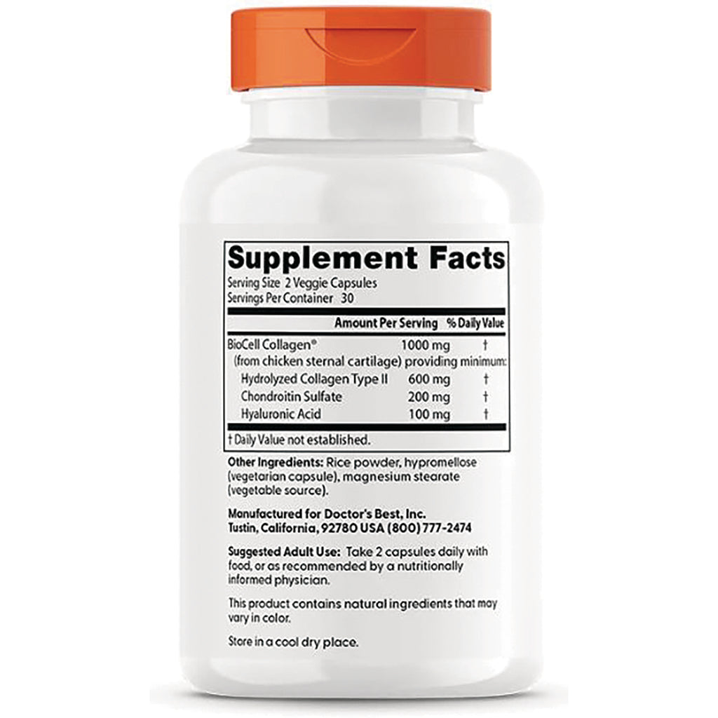 DB083 | Back of white supplement bottle showing Supplement Facts panel, serving size 2 veggie capsules and ingredient list - Thumbnail