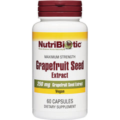 NUB014 | NutriBiotic Grapefruit Seed Extract 250 mg vegan 60 capsules front label