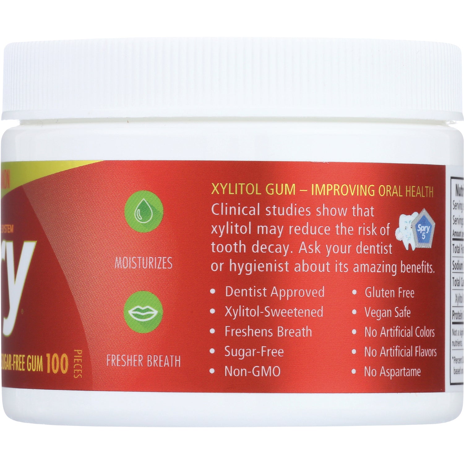 XL004 | Xylitol gum benefits: moisturizes, fresher breath; dentist approved; sugar-free, non-GMO, gluten free, vegan safe