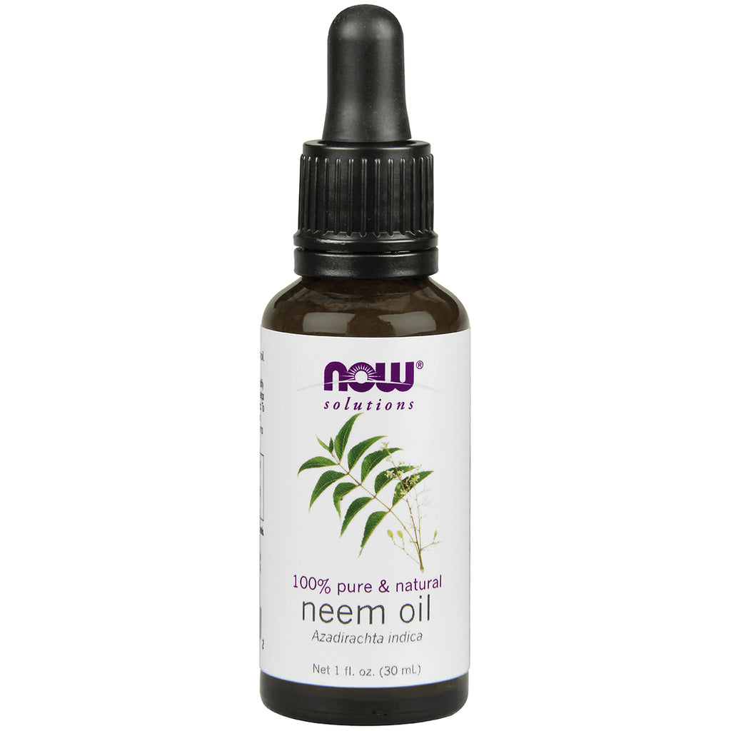 NWF258 | NOW Solutions neem oil dropper bottle labeled 100% pure & natural 1 fl oz - Thumbnail