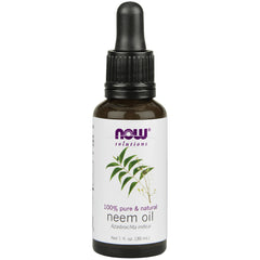 NWF258 | NOW Solutions neem oil dropper bottle labeled 100% pure & natural 1 fl oz