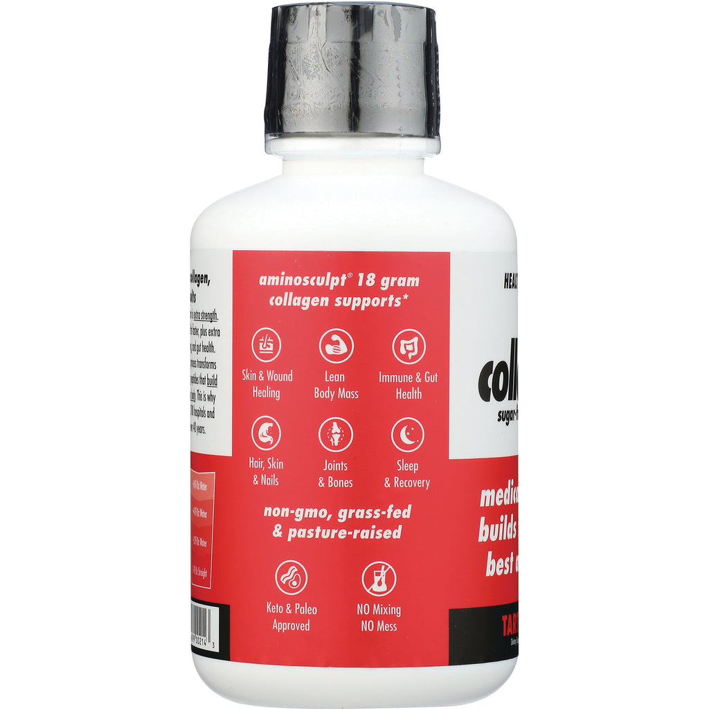 HD006 | red infographic panel on bottle listing collagen benefits and icons - Thumbnail