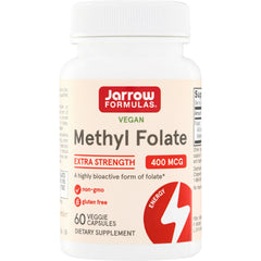 JR240 | Jarrow Formulas Vegan Methyl Folate Extra Strength 400 mcg, 60 veggie capsules