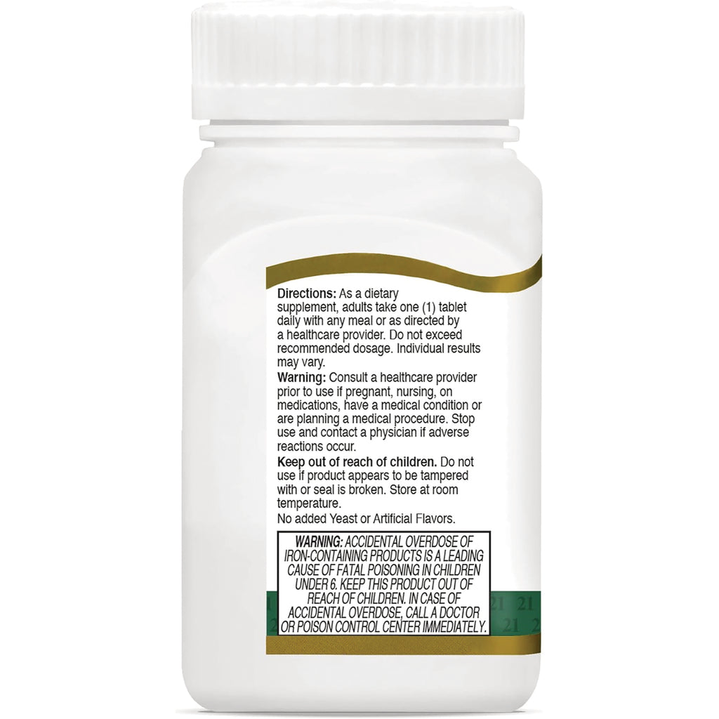 CNT283 | Back of white supplement bottle showing directions, warnings, and child safety warning label - Thumbnail