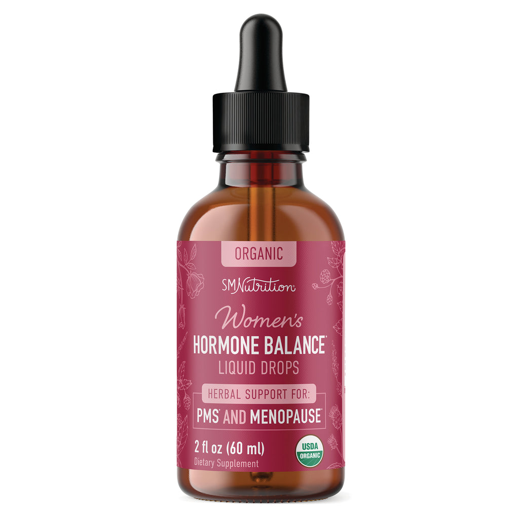 SMT012 | Women's Hormone Balance liquid drops 2 fl oz bottle labeled PMS and menopause support USDA Organic - Thumbnail