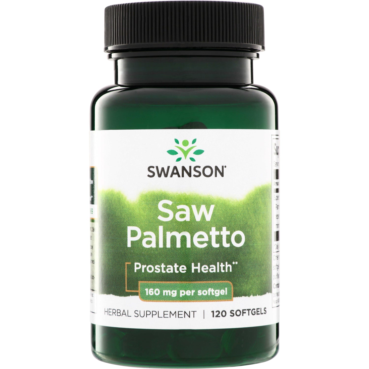 SWH222 | Swanson Saw Palmetto, Prostate Health, 160 mg per softgel, 120 softgels bottle