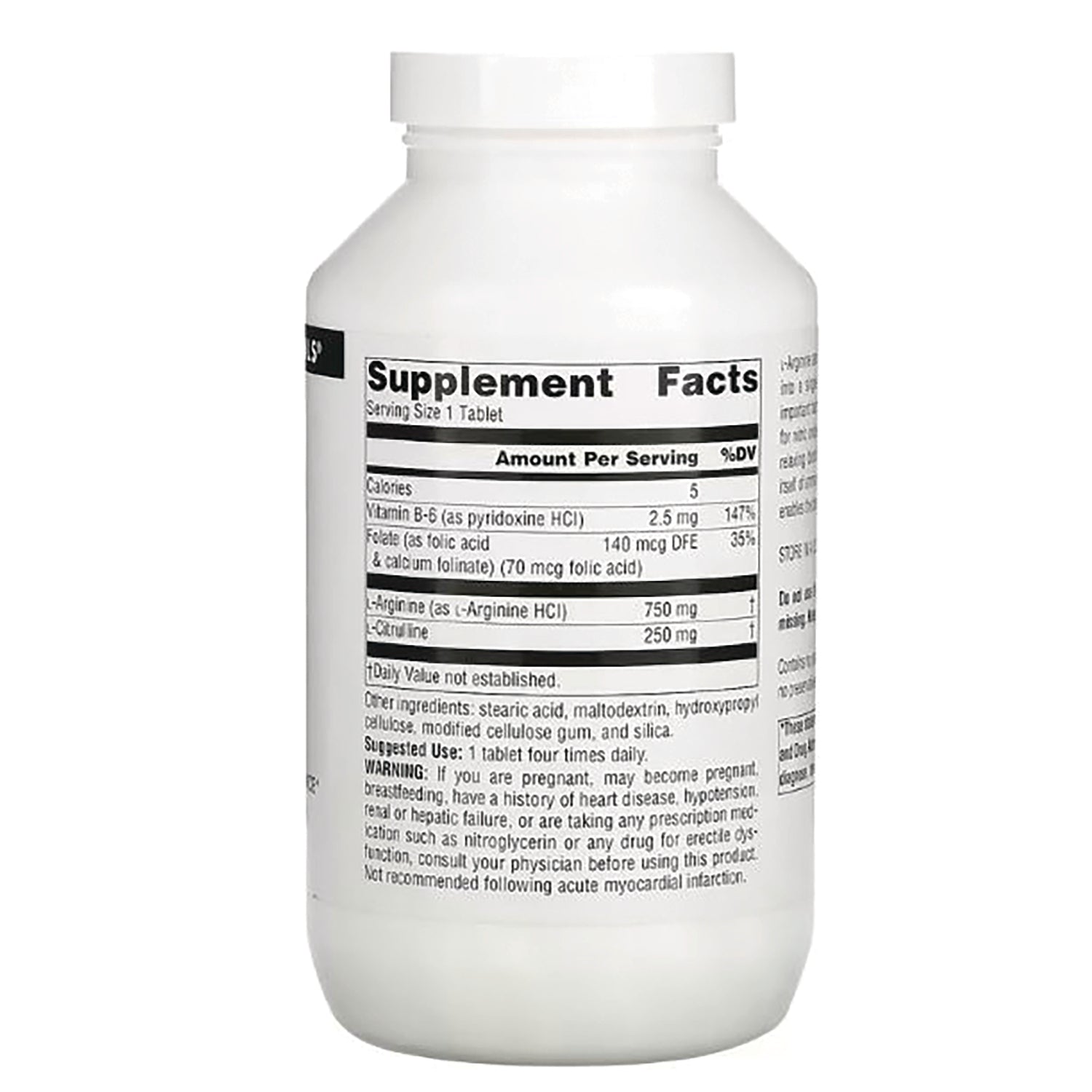 SN244 | Supplement bottle back label showing Supplement Facts panel and ingredients text