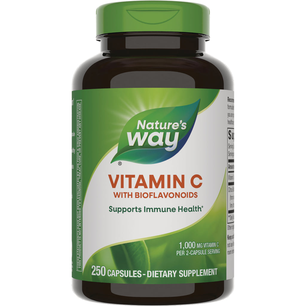 NW344 | Nature's Way Vitamin C with bioflavonoids bottle, 250 capsules front label - Thumbnail