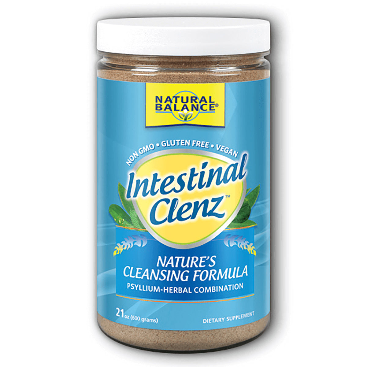 AGA002 | Natural Balance Intestinal Clenz jar, Nature's Cleansing Formula psyllium-herbal powder, 21 oz