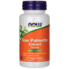 NWF414 | NOW Saw Palmetto Extract 320 mg bottle, 90 veggie softgels