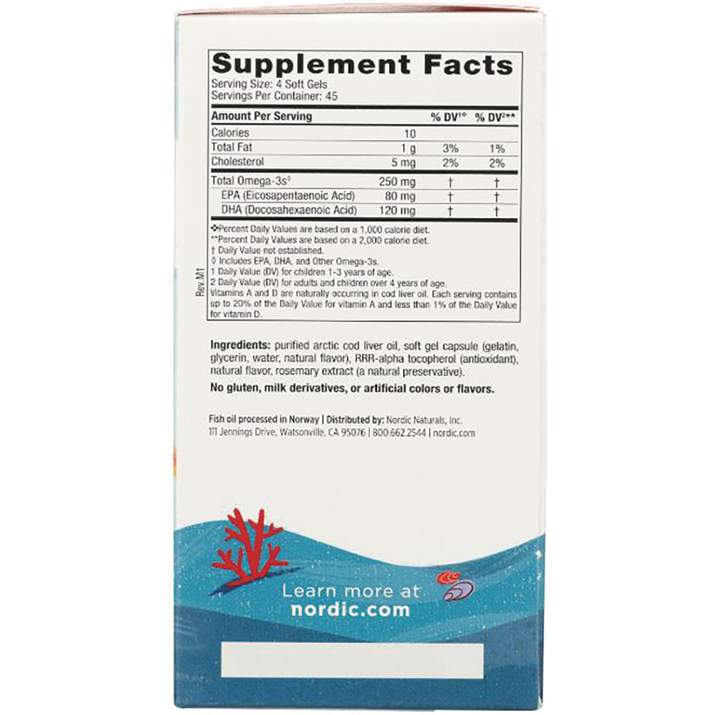 NRN002 | Back of supplement box showing Supplement Facts table, ingredients list, and nordic.com branding - Thumbnail