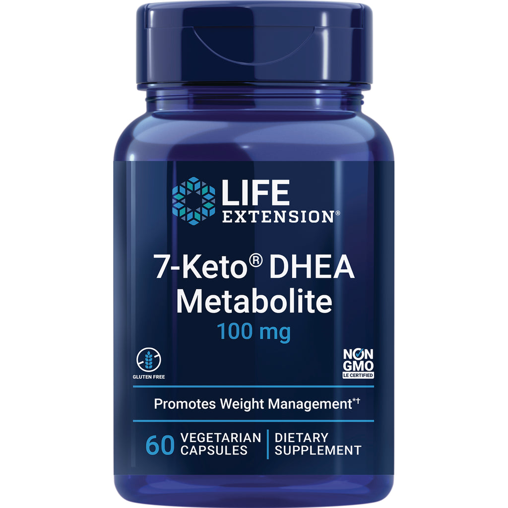 LE575 | Life Extension 7-Keto DHEA Metabolite 100 mg bottle front label, 60 vegetarian capsules - Thumbnail
