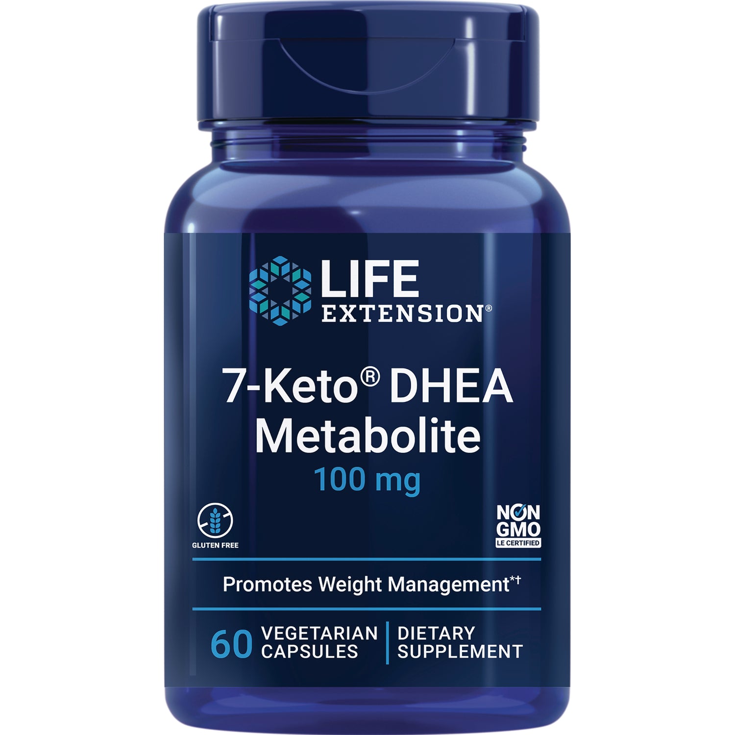 LE575 | Life Extension 7-Keto DHEA Metabolite 100 mg bottle front label, 60 vegetarian capsules