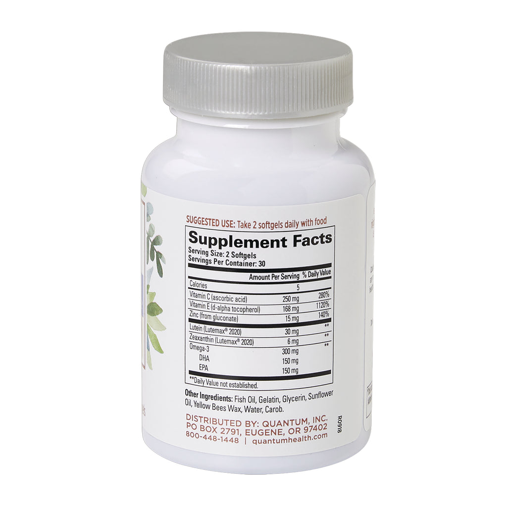 QU076 | back label of white supplement bottle showing Supplement Facts panel and ingredients - Thumbnail