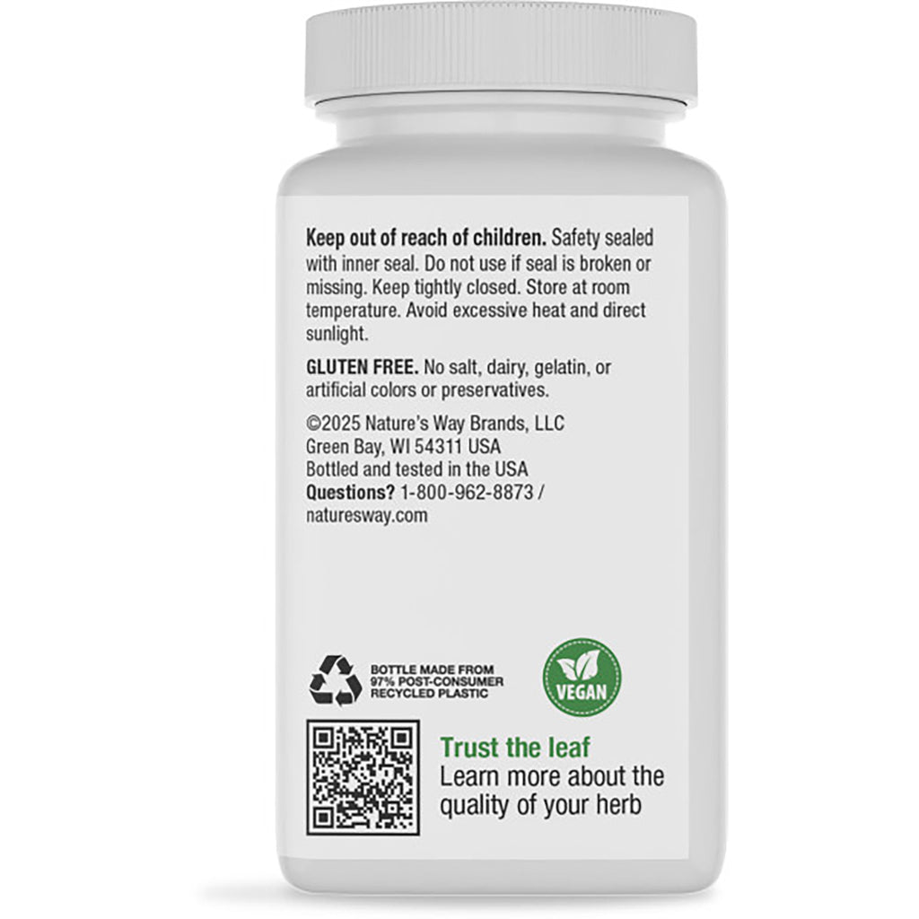 ET360 | Back label of brown supplement bottle showing Soothing Digestive Relief text, ingredients and barcode - Thumbnail