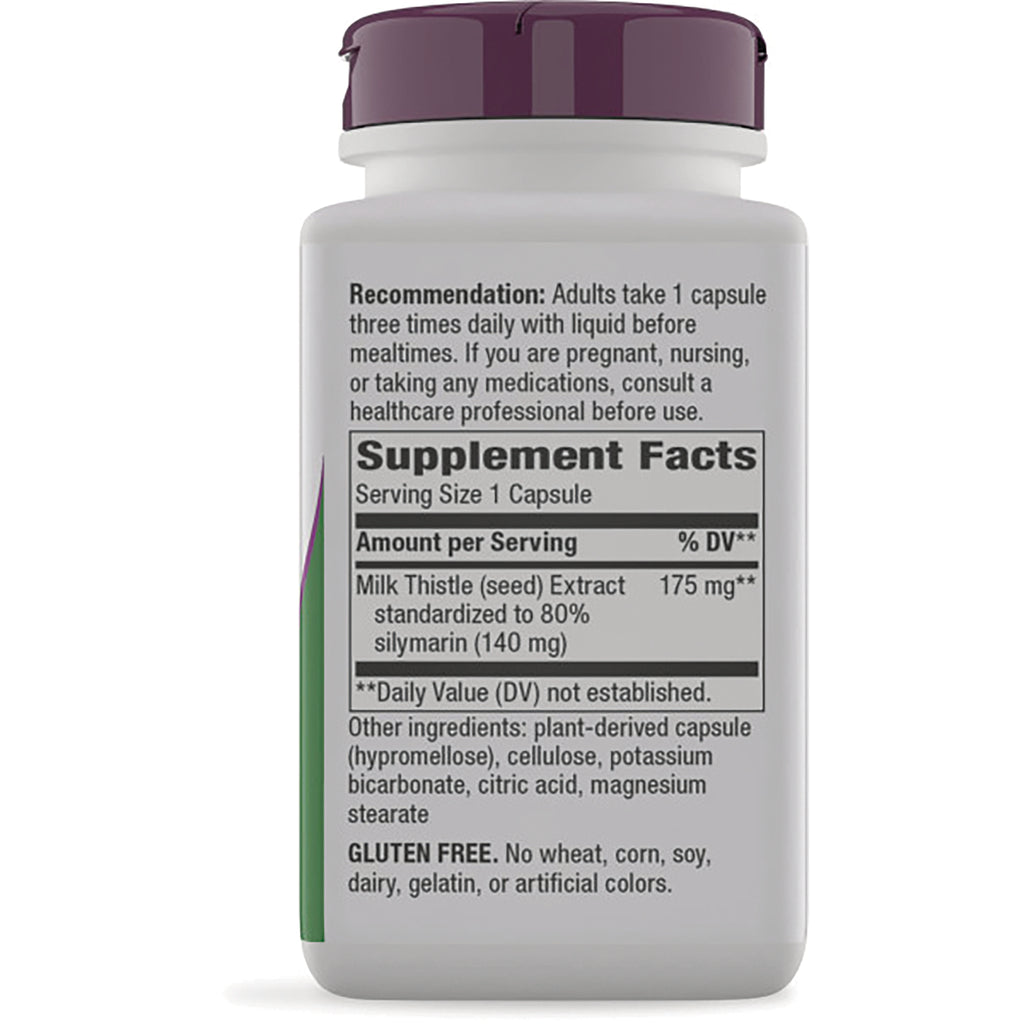 NW022 | Back of white supplement bottle showing Supplement Facts panel, directions and gluten free statement - Thumbnail
