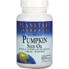 PF061 | Planetary Herbals Pumpkin Seed Oil bottle labeled 1,000 mg 90 softgels