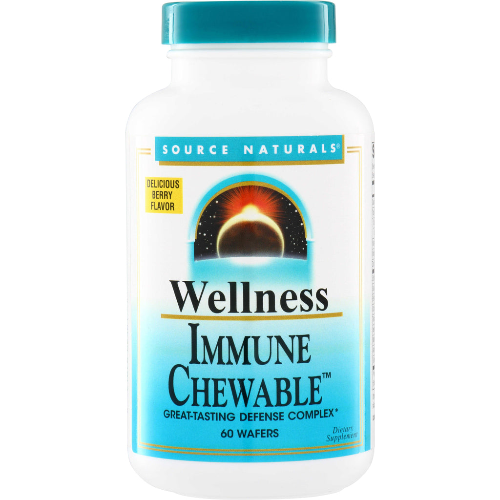 SN220 | Source Naturals Wellness Immune Chewable, delicious berry flavor, 60 wafers - Thumbnail