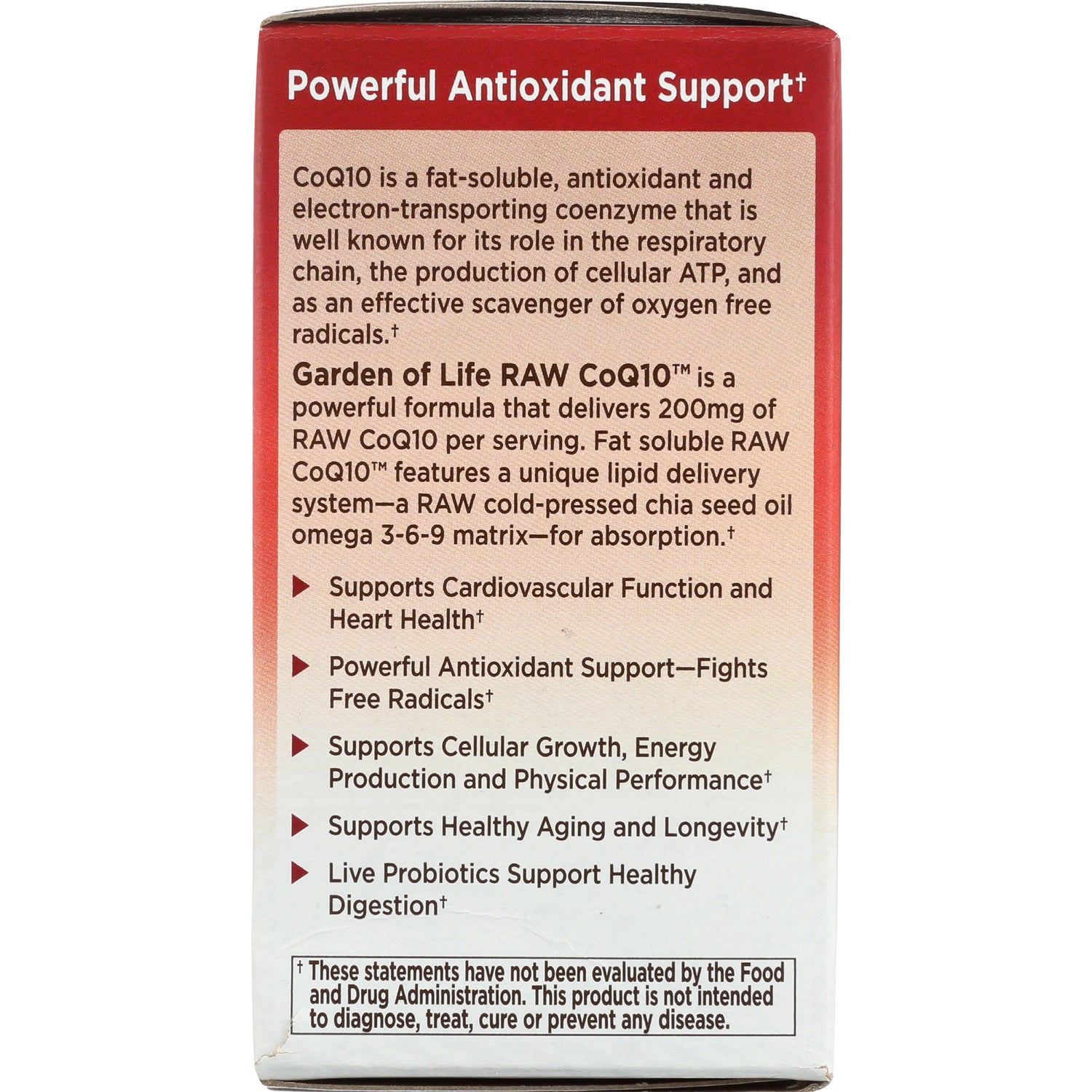 GLF135 | infographic titled Powerful Antioxidant Support listing key benefits: cardiovascular, cellular energy, healthy aging
