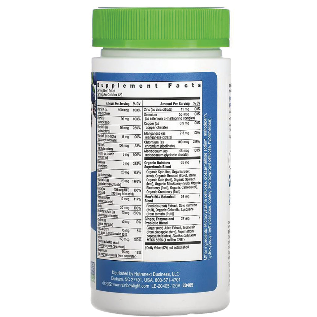 RBL164 | back label showing Supplement Facts and ingredient panel on white bottle with green cap - Thumbnail