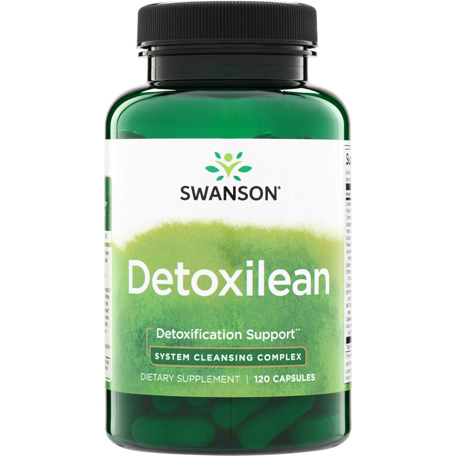 SWD035 | Swanson Detoxilean bottle, Detoxification Support, System Cleansing Complex, dietary supplement, 120 capsules