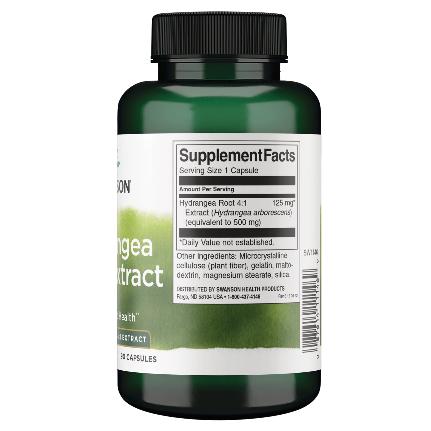 SW1146 | Back label with supplement facts and serving information