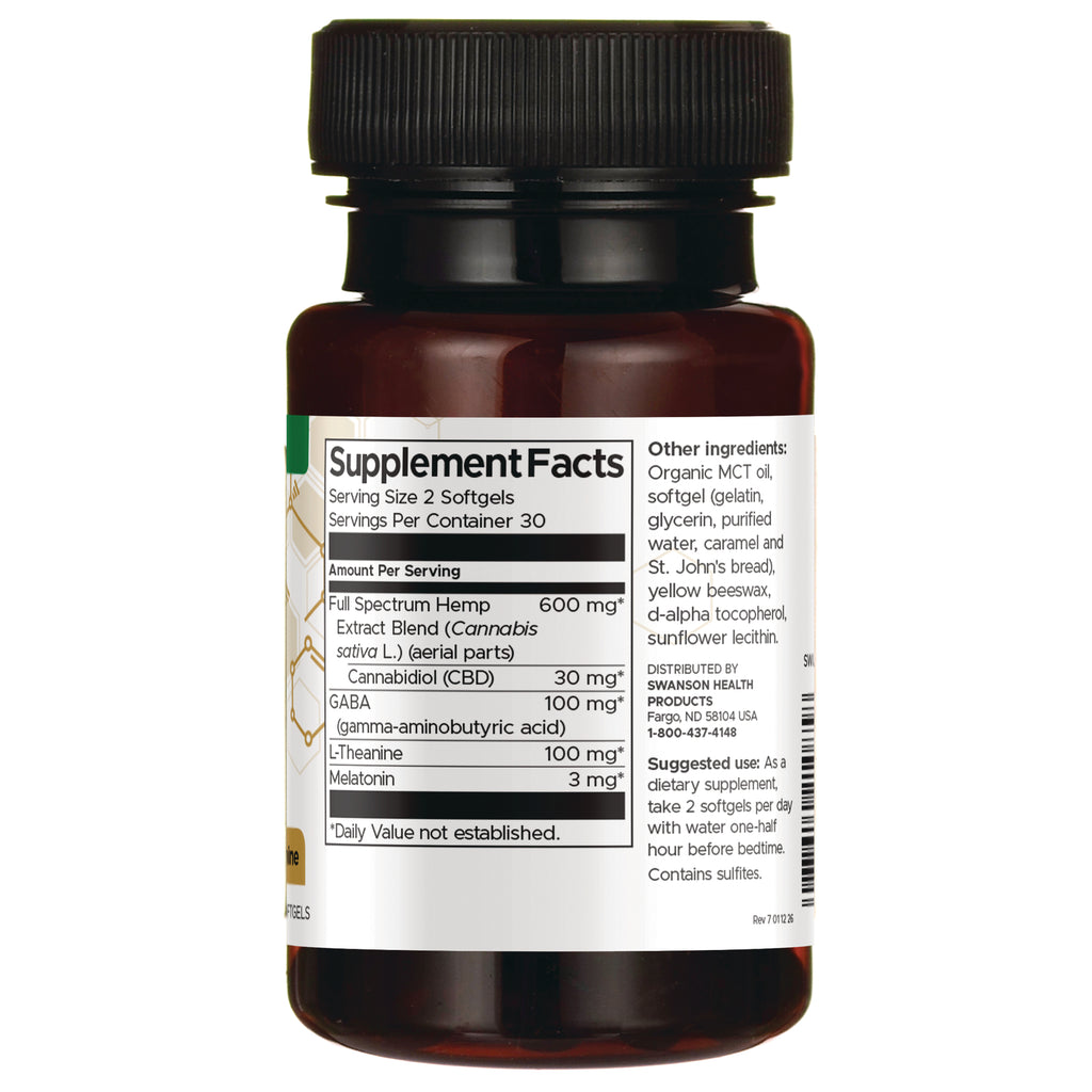 SWU1085 | Back label with Supplement Facts panel, serving size 2 softgels, 30 servings, ingredients and directions - Thumbnail