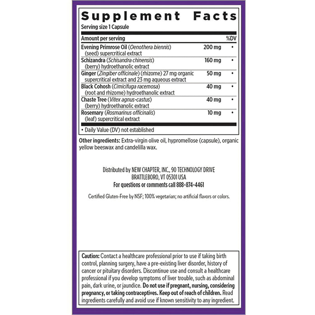NWC297 | back label showing Supplement Facts panel with ingredient amounts, distributor details and caution warnings - Thumbnail