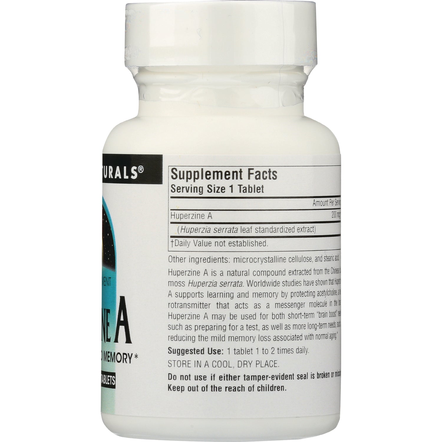 SN115 | bottle back showing Supplement Facts label and suggested use text